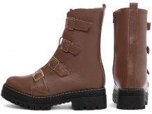 Bota Coturno Sola Tratorada Couro