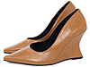 Scarpin Anabela Salto Geométrico Escultural Curvo