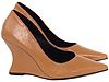Scarpin Anabela Salto Geométrico Escultural Curvo