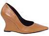 Scarpin Anabela Salto Geométrico Escultural Curvo