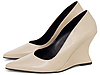 Scarpin Anabela Salto Geométrico Escultural Curvo